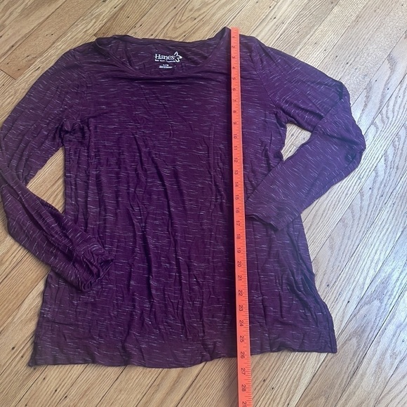Hanes Purple Heathered Long Sleeve Tee Shirt L - Picture 3 of 6